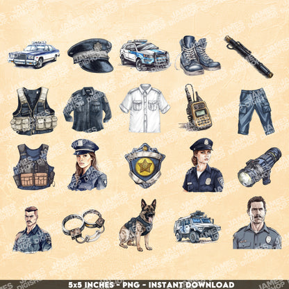 20 Police Officer Clipart Bundle