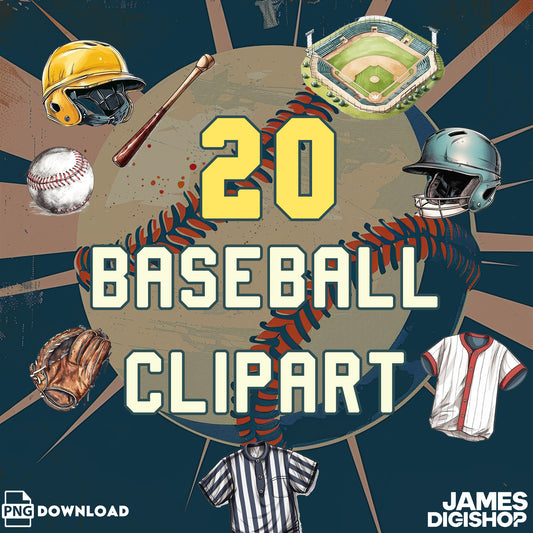 20 Baseball Clipart Bundle