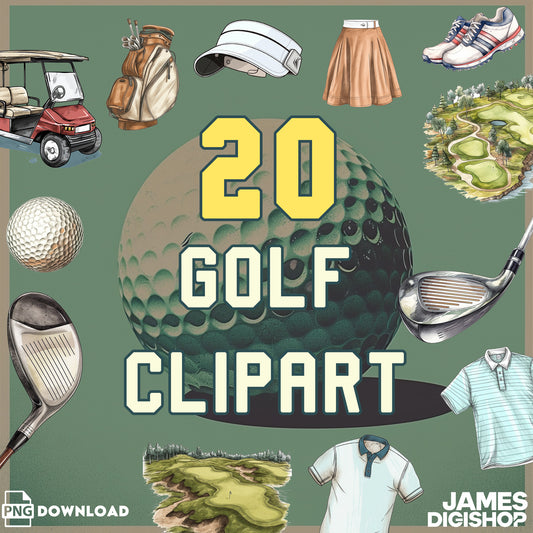 20 Golf Clipart Bundle