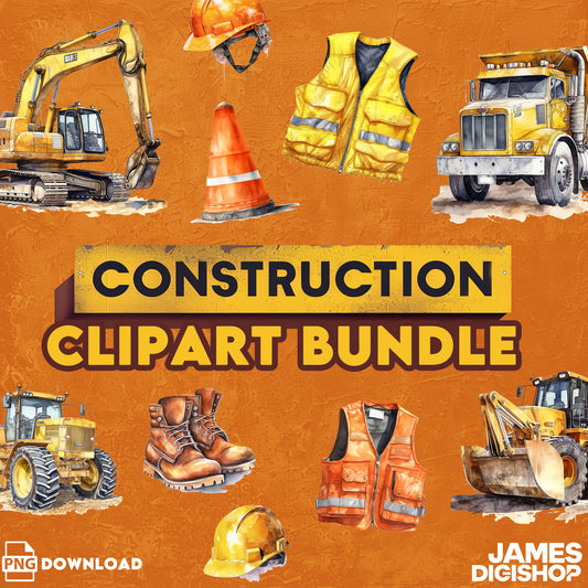 20 Construction Crew Clipart Bundle