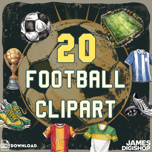 20 Football Soccer Clipart Bundle