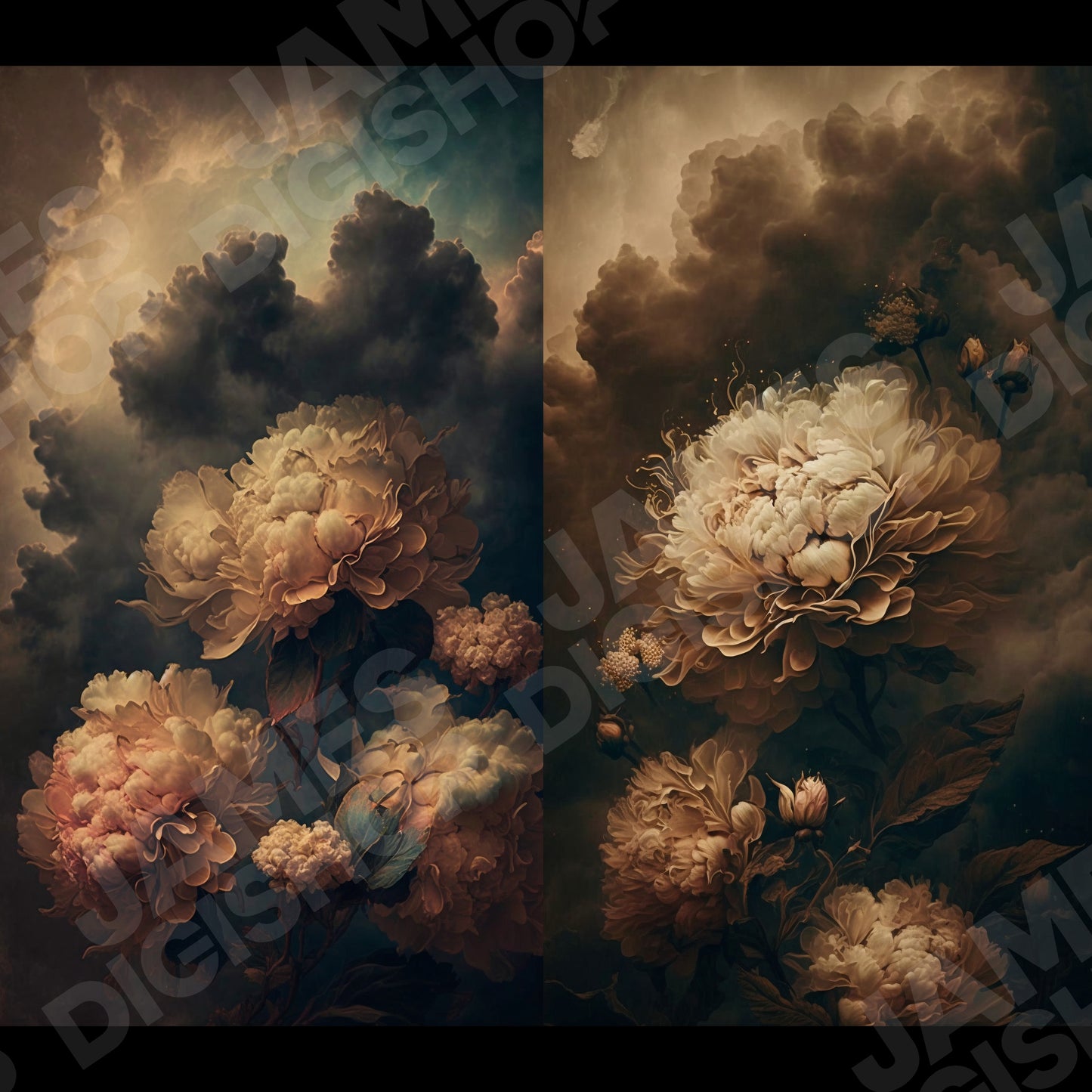 20 Moody Fine Art Floral Background Bundle