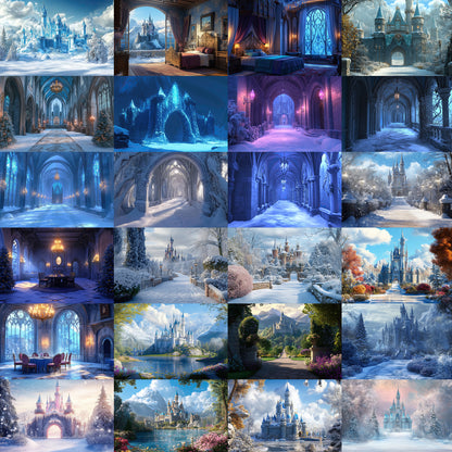 50 Frozen Castle Background Bundle