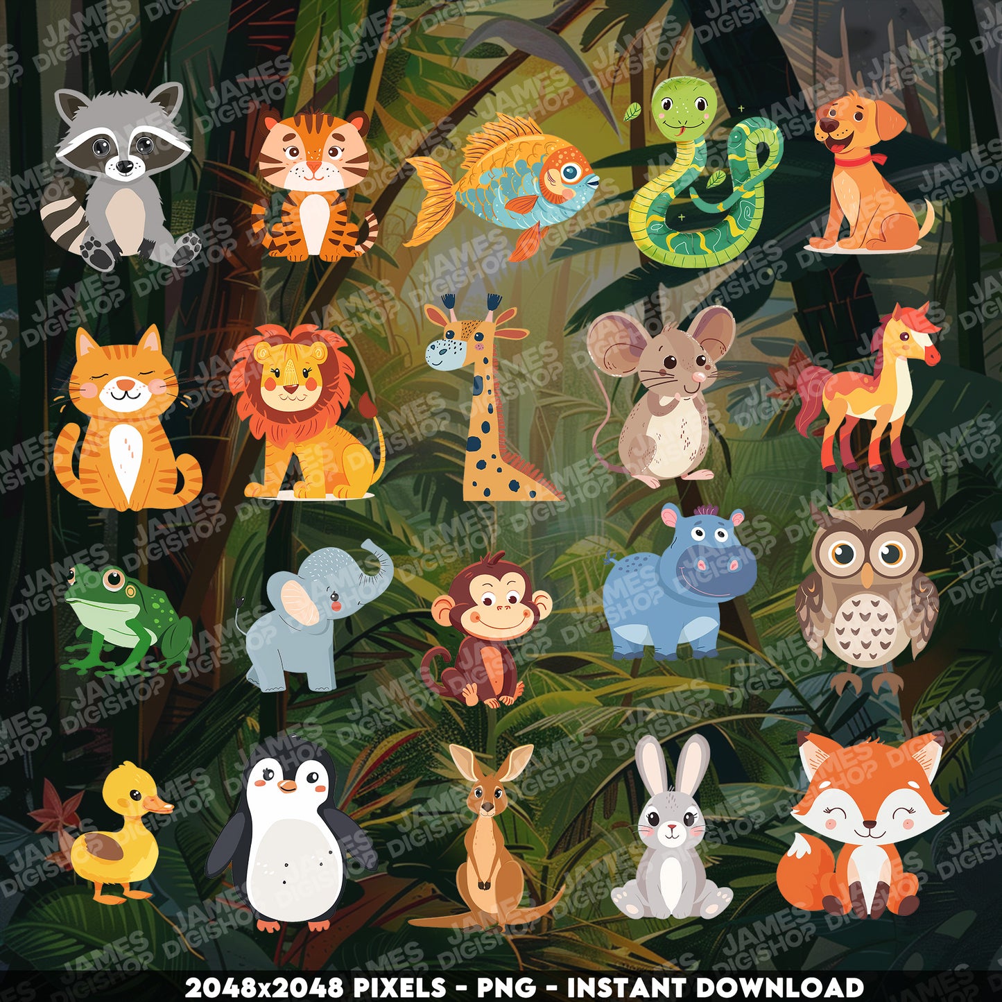 20 Storybook Animal Clipart Bundle