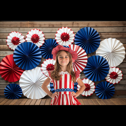 20 Stars and Striped Pinwheel Digital Background Bundle