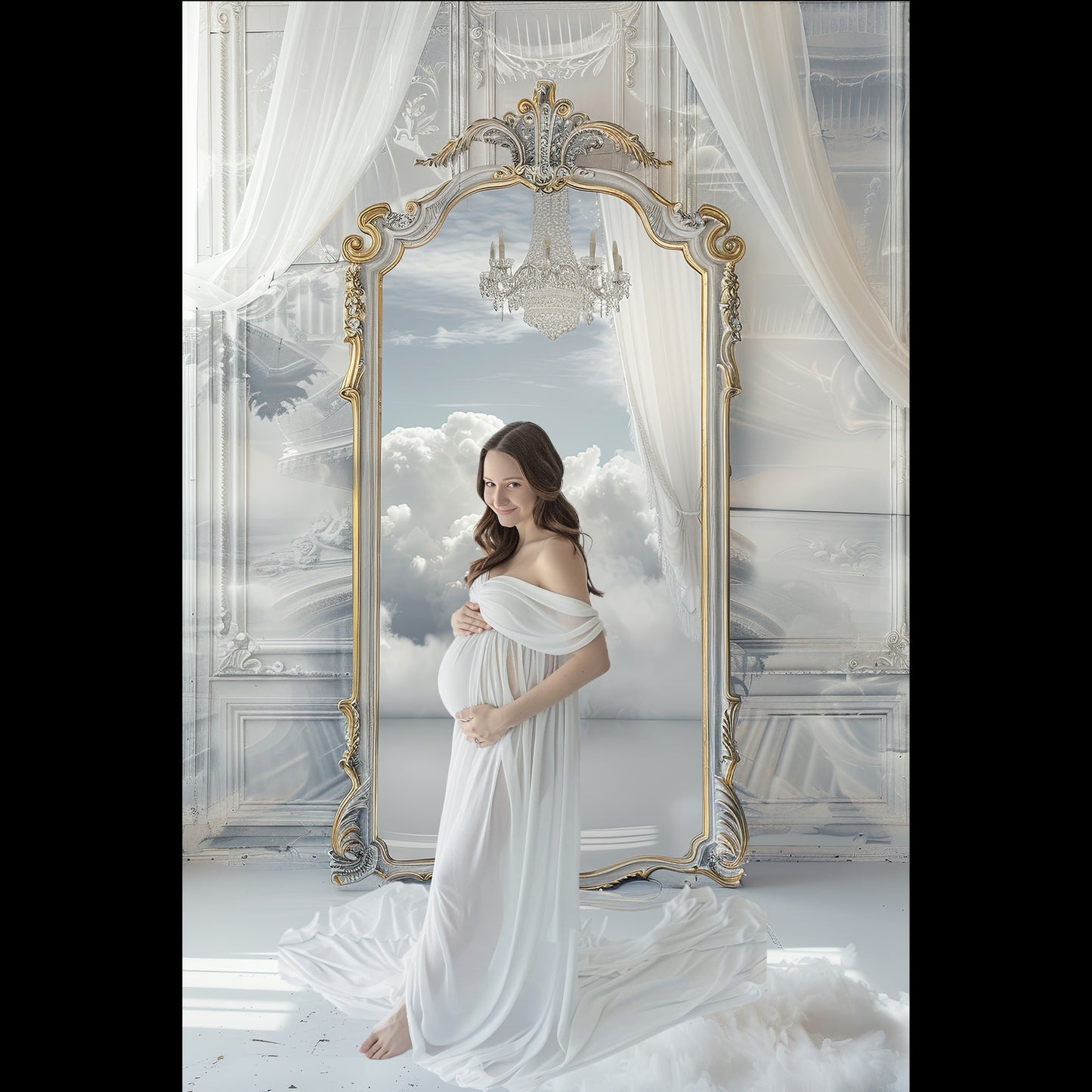 50 Fine Art White Mirror Background Bundle