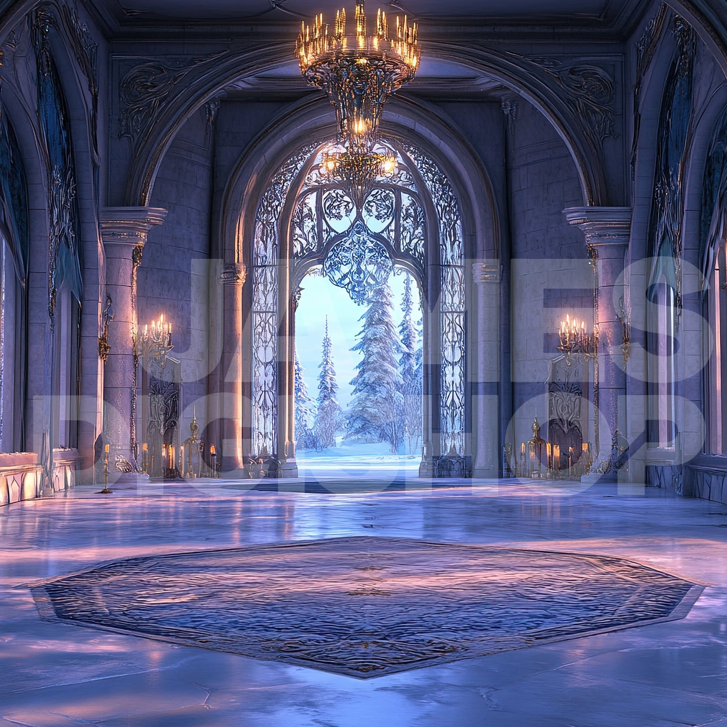 50 Frozen Castle Background Bundle