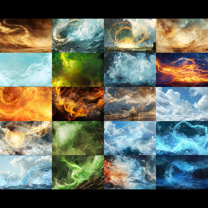 20 Master of Elements Digital Background Bundle