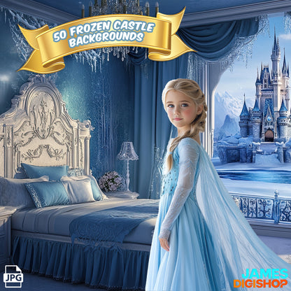 50 Frozen Castle Background Bundle