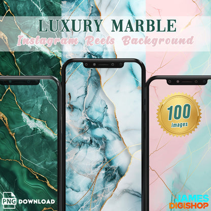 100 Luxury Marble Reels Background Bundle