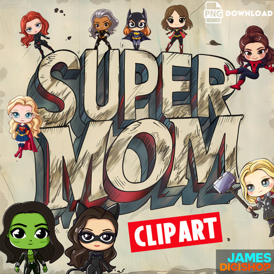 20 Supermom Clipart Bundle