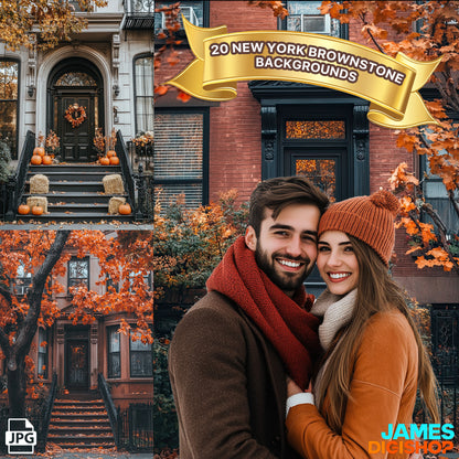 20 New York Brownstone Background Bundle