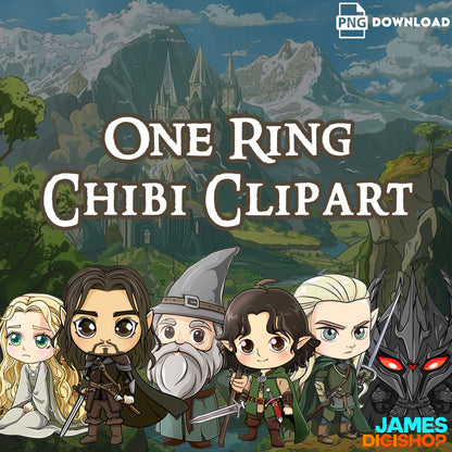 30 One Ring Chibi Clipart Bundle