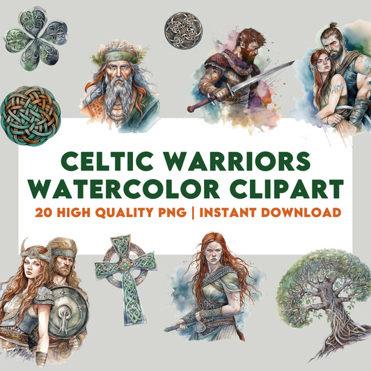 20 Celtic Warrior Clipart Bundle