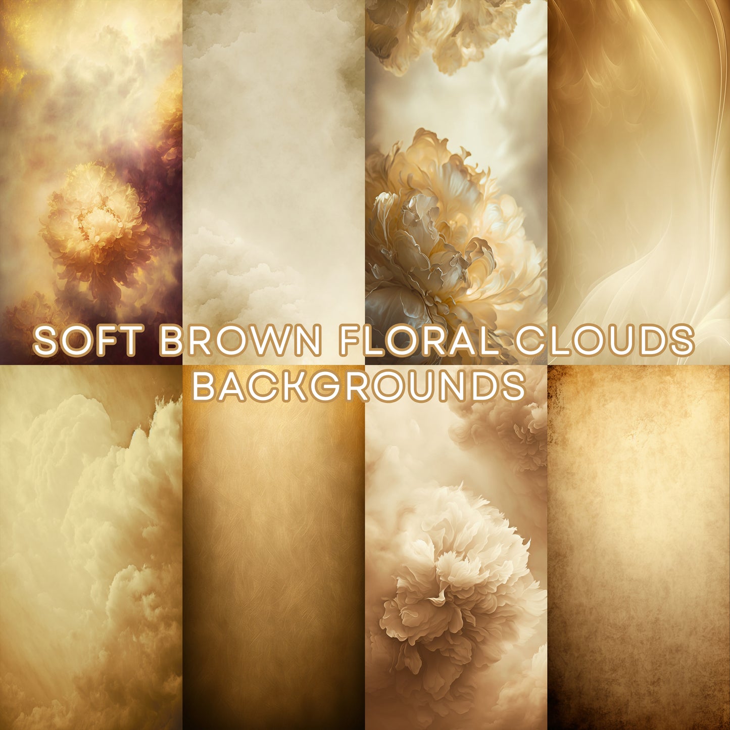 20 Soft Brown Clouds Background Bundle