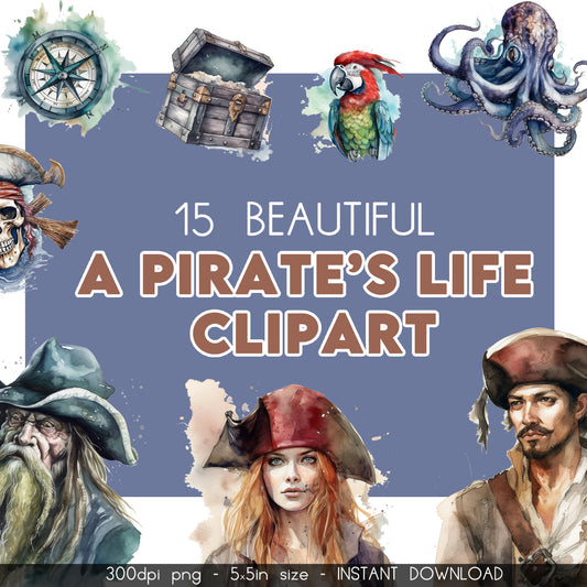 15 Pirate Life Clipart Bundle