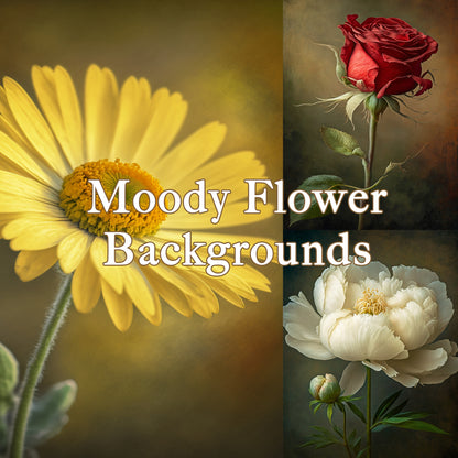 15 Moody Fine Art Flower Background Bundle