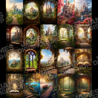 300+ Princess Castle Mega Pack Background Bundle