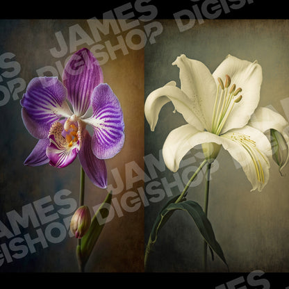 15 Moody Fine Art Flower Background Bundle