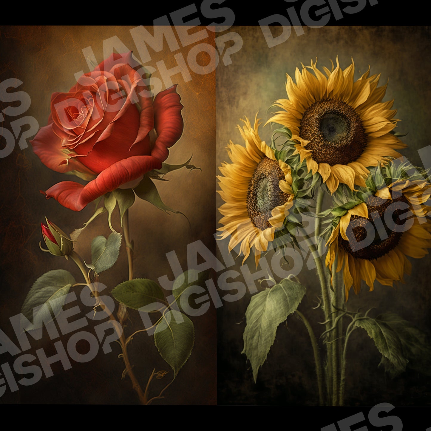 15 Moody Fine Art Flower Background Bundle