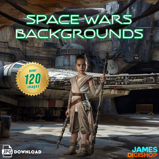 120 Space Wars Digital Background Bundle