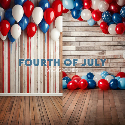 Fourth of July Balloon Background Bundle