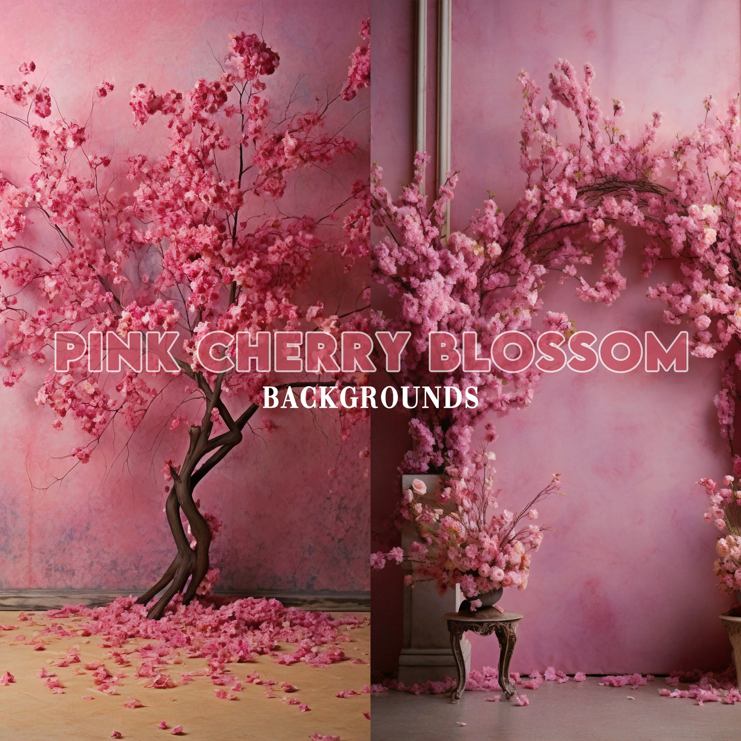 Pink Cherry Blossom Background Bundle