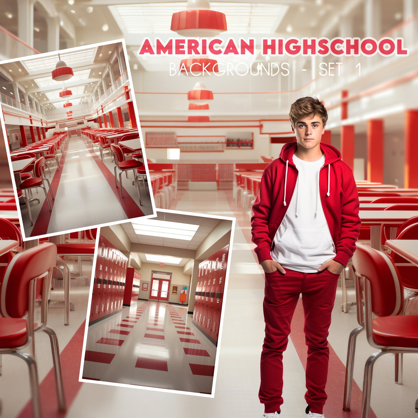 American Highschool Background Bundle Set1