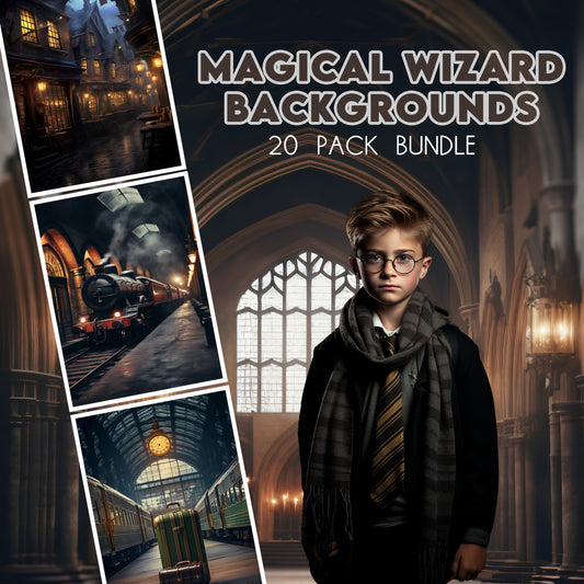 20 Wizard School Background Bundle