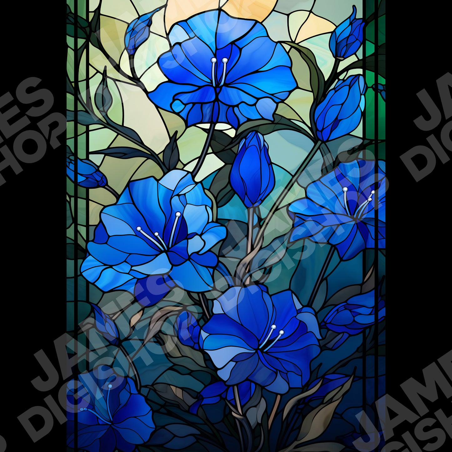 20 Stained Glass Flower Background Bundle