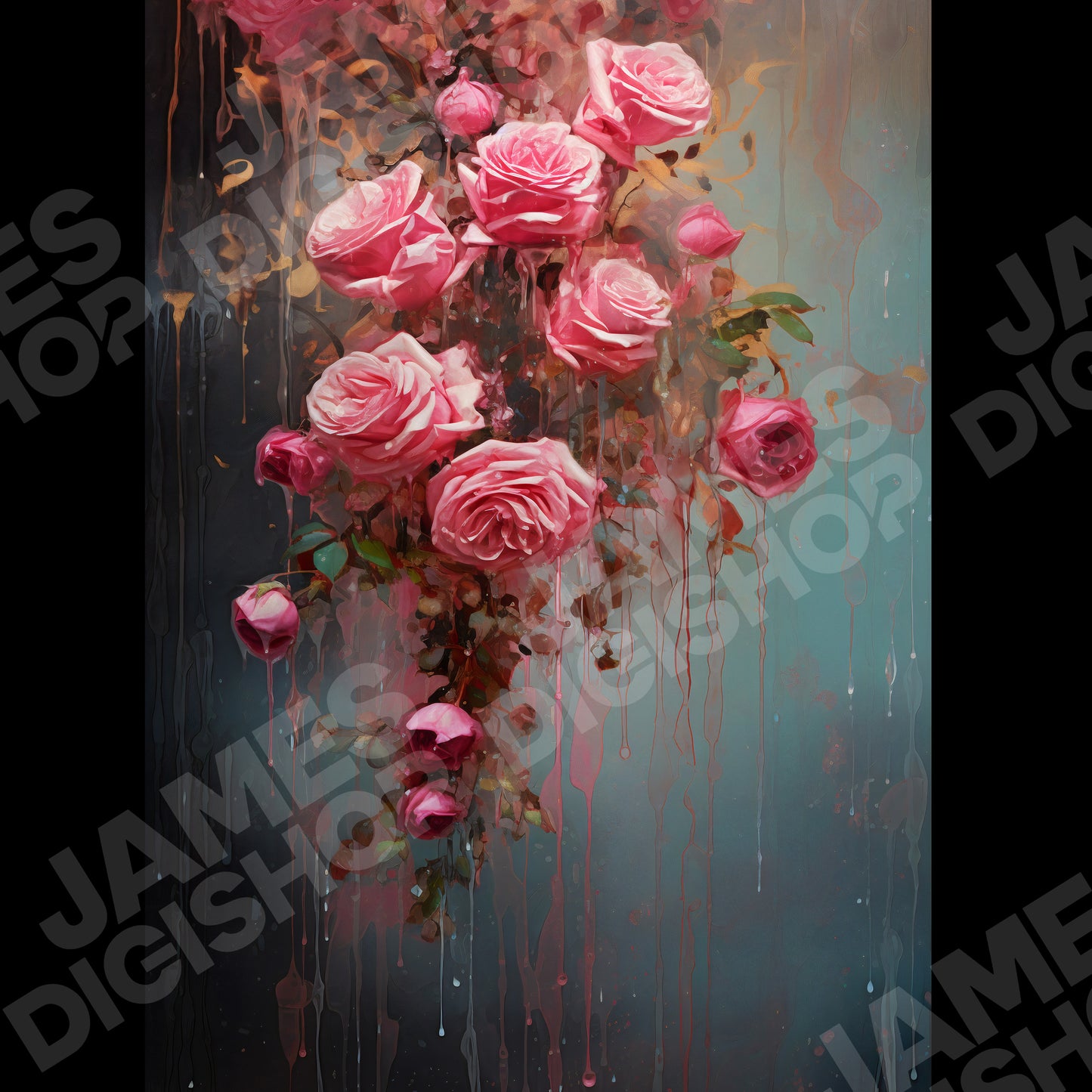 20 Dripping Roses Background Bundle