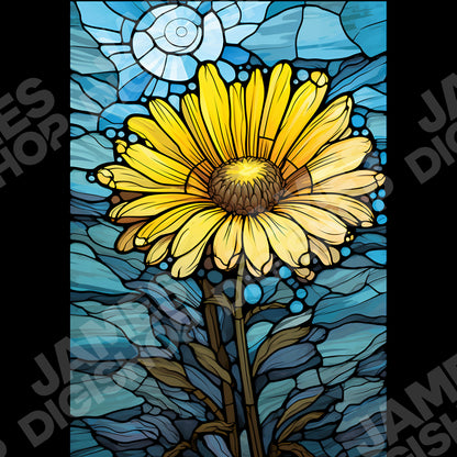 20 Stained Glass Flower Background Bundle