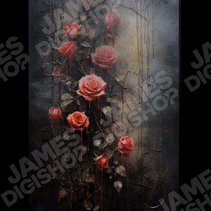 20 Dripping Roses Background Bundle