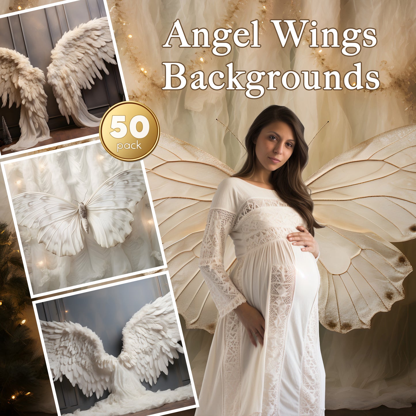 50 Angel Wings Background Bundle