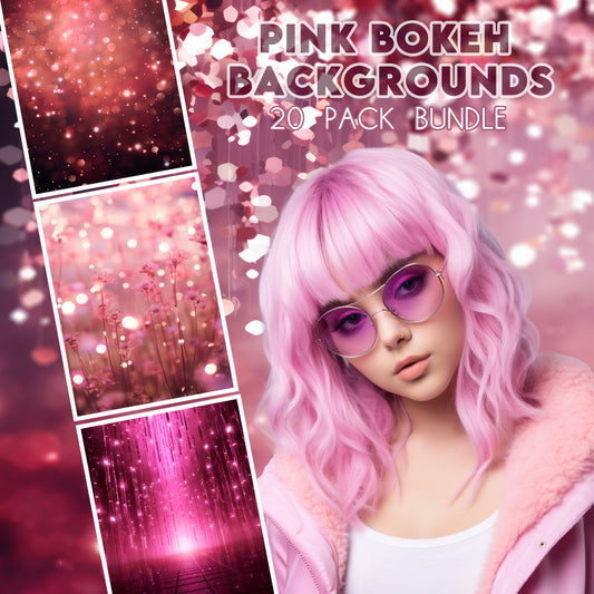 20 Pink Bokeh Background Bundle