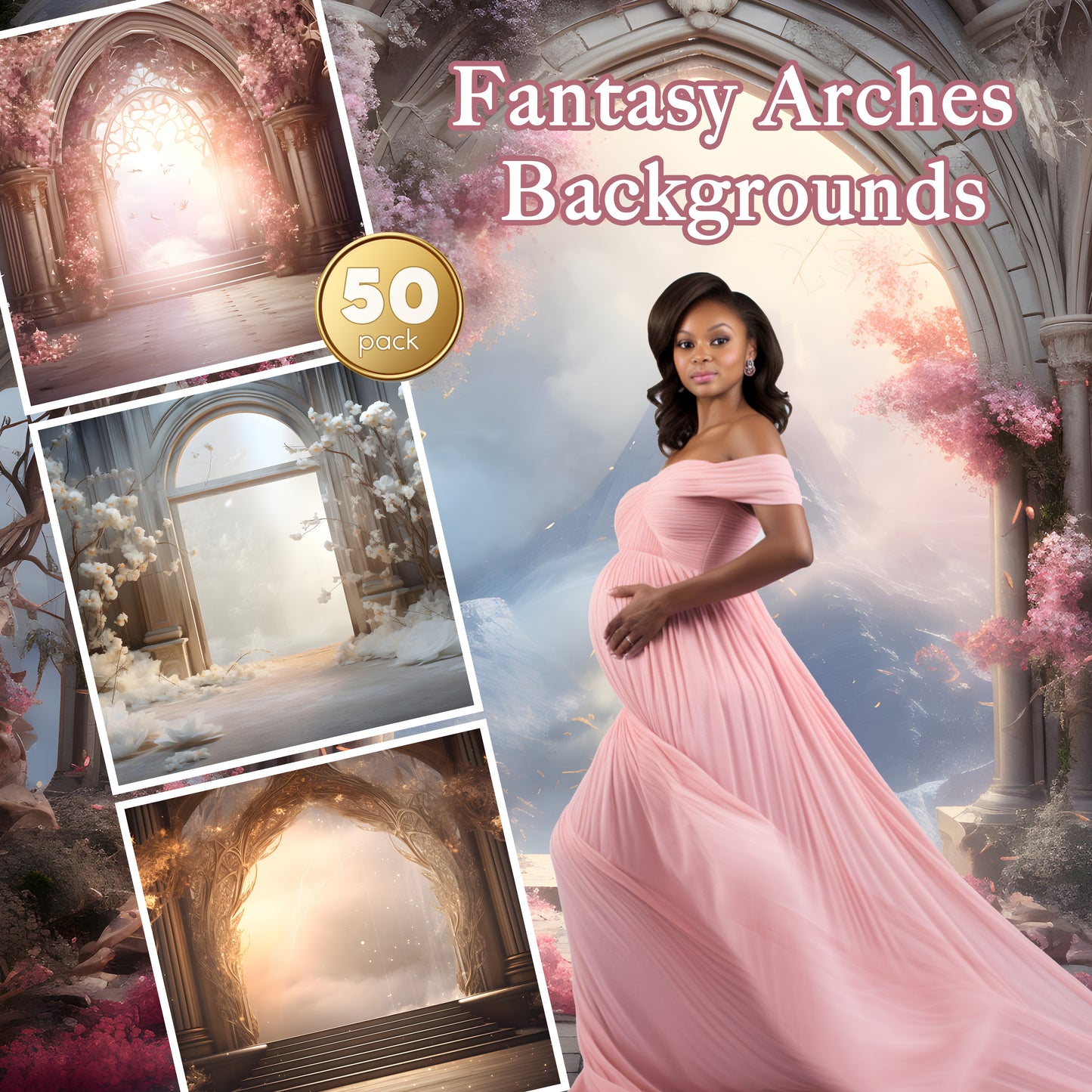 50 Fantasy Arches Background Bundle