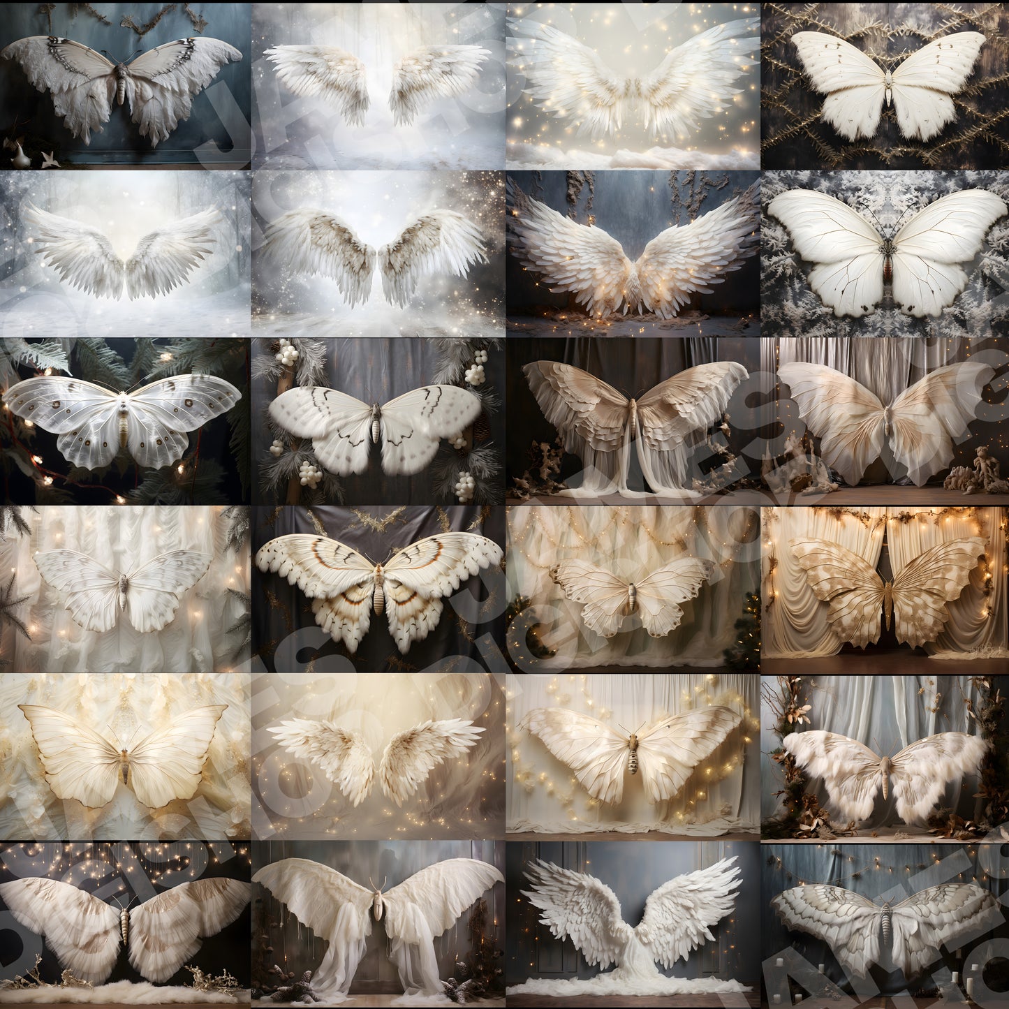 50 Angel Wings Background Bundle