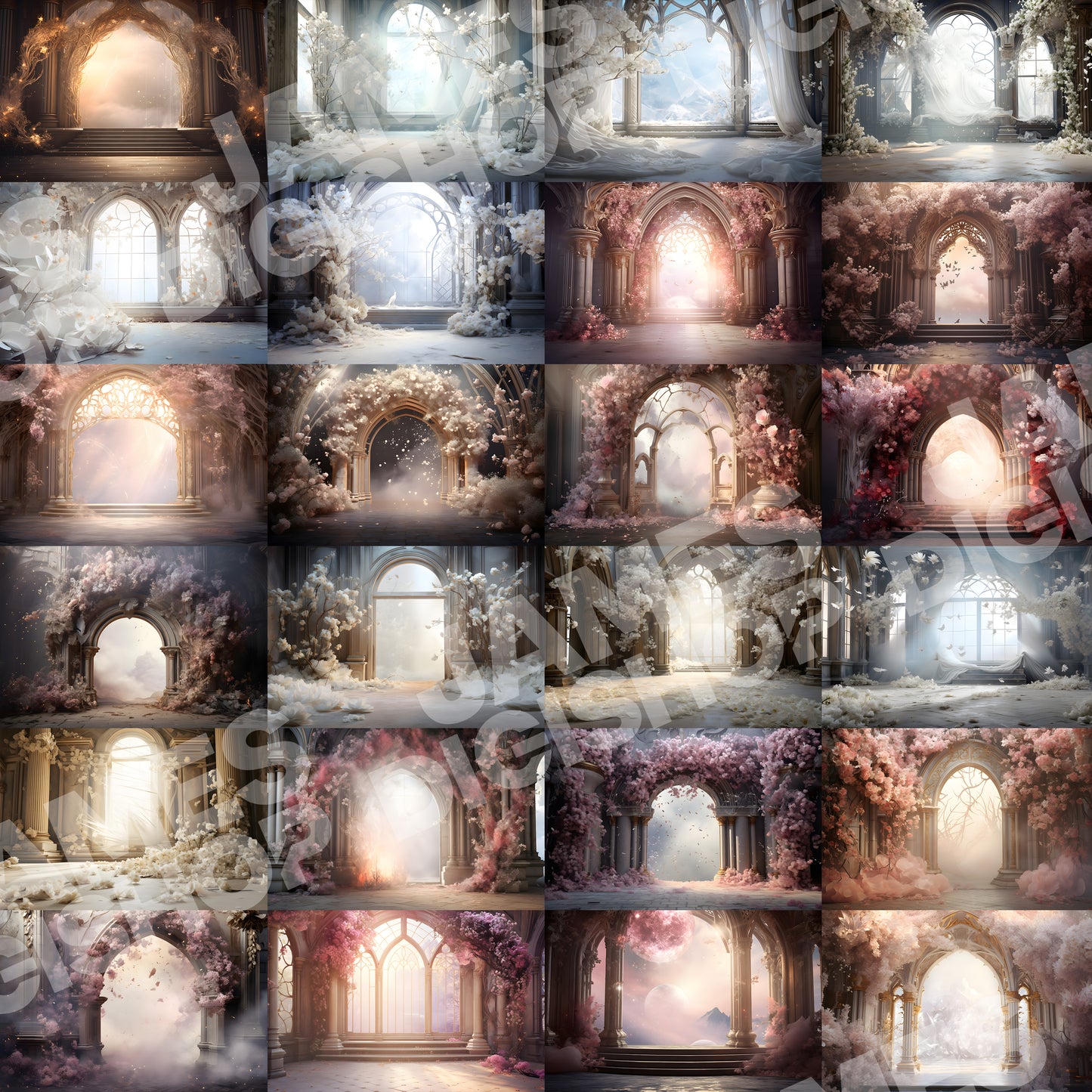 50 Fantasy Arches Background Bundle