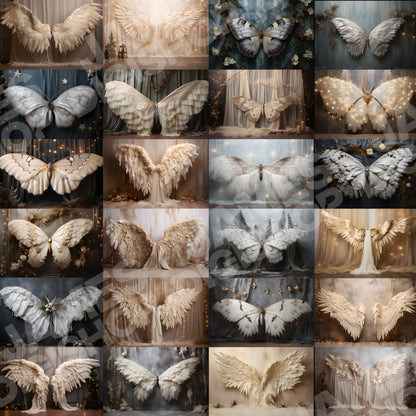 50 Angel Wings Background Bundle