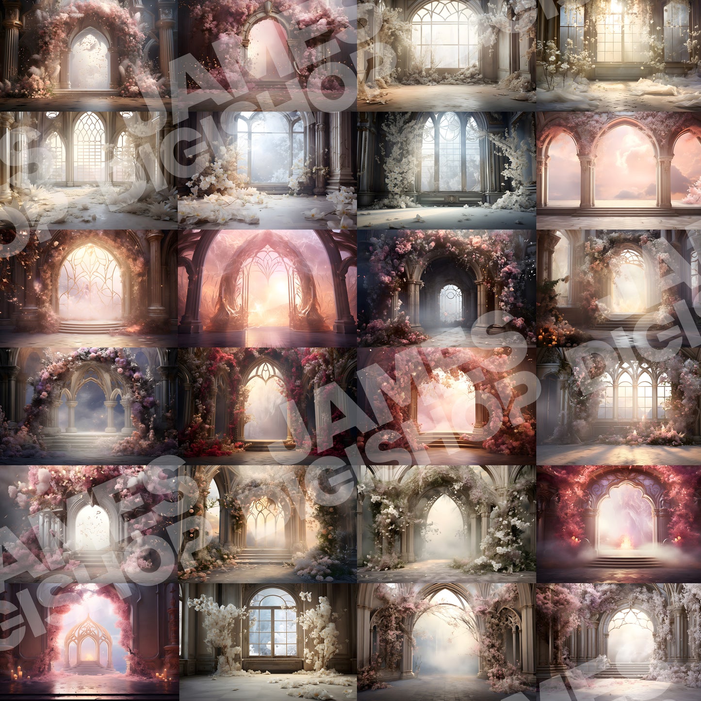 50 Fantasy Arches Background Bundle