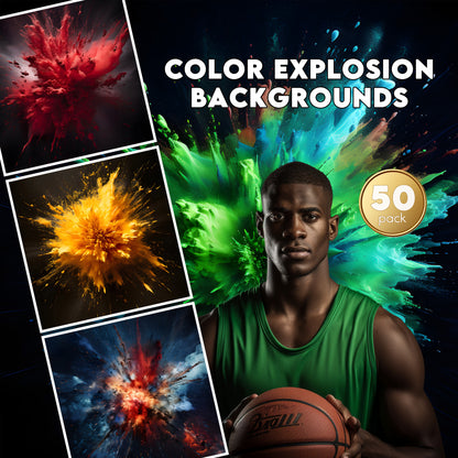 50 Sports Color Explosion Background Bundle