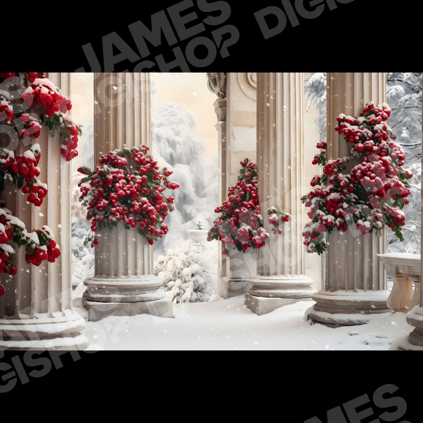 50 Christmas Columns Background Bundle