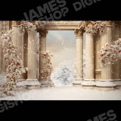 50 Christmas Columns Background Bundle