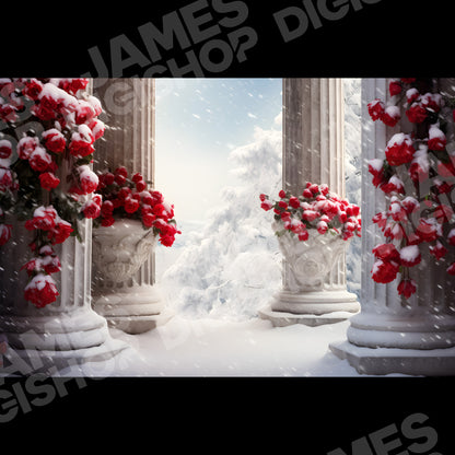 50 Christmas Columns Background Bundle