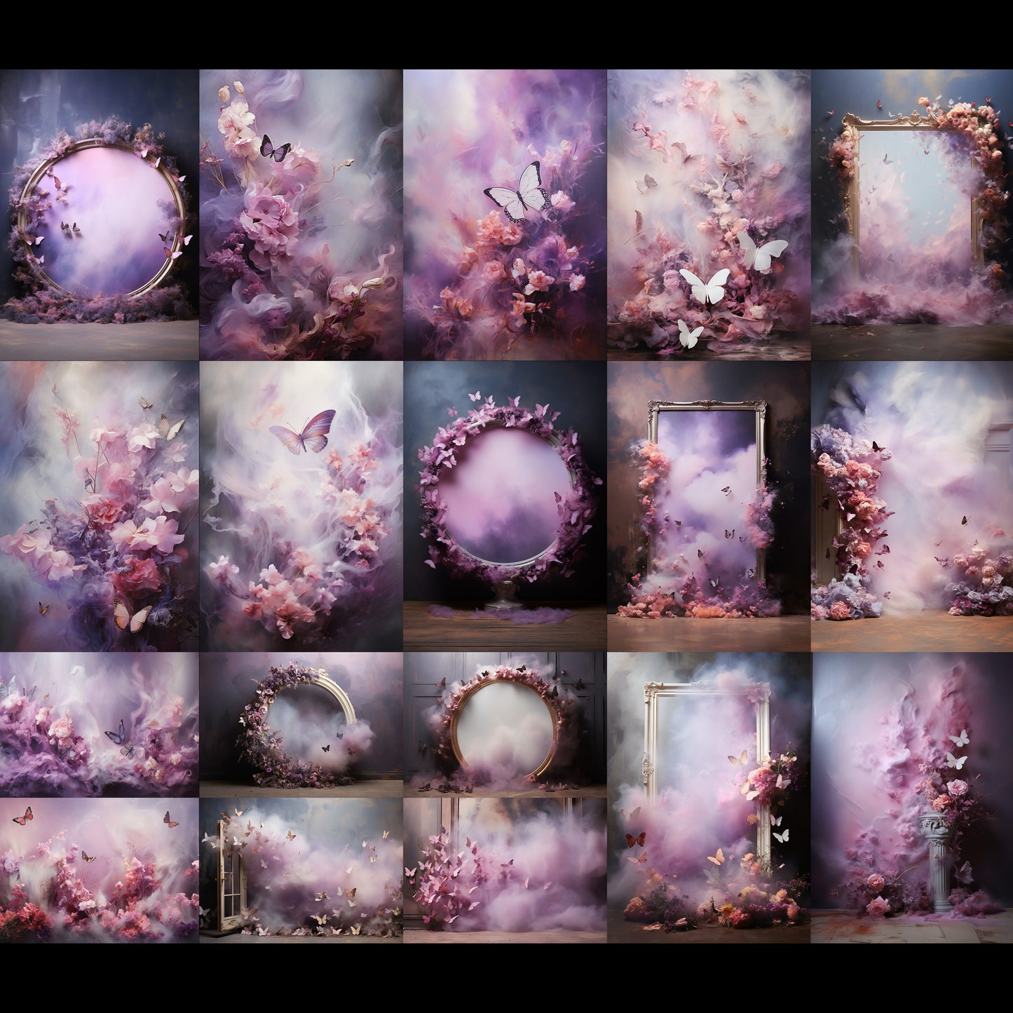 20 Lavender Smoke Background Bundle