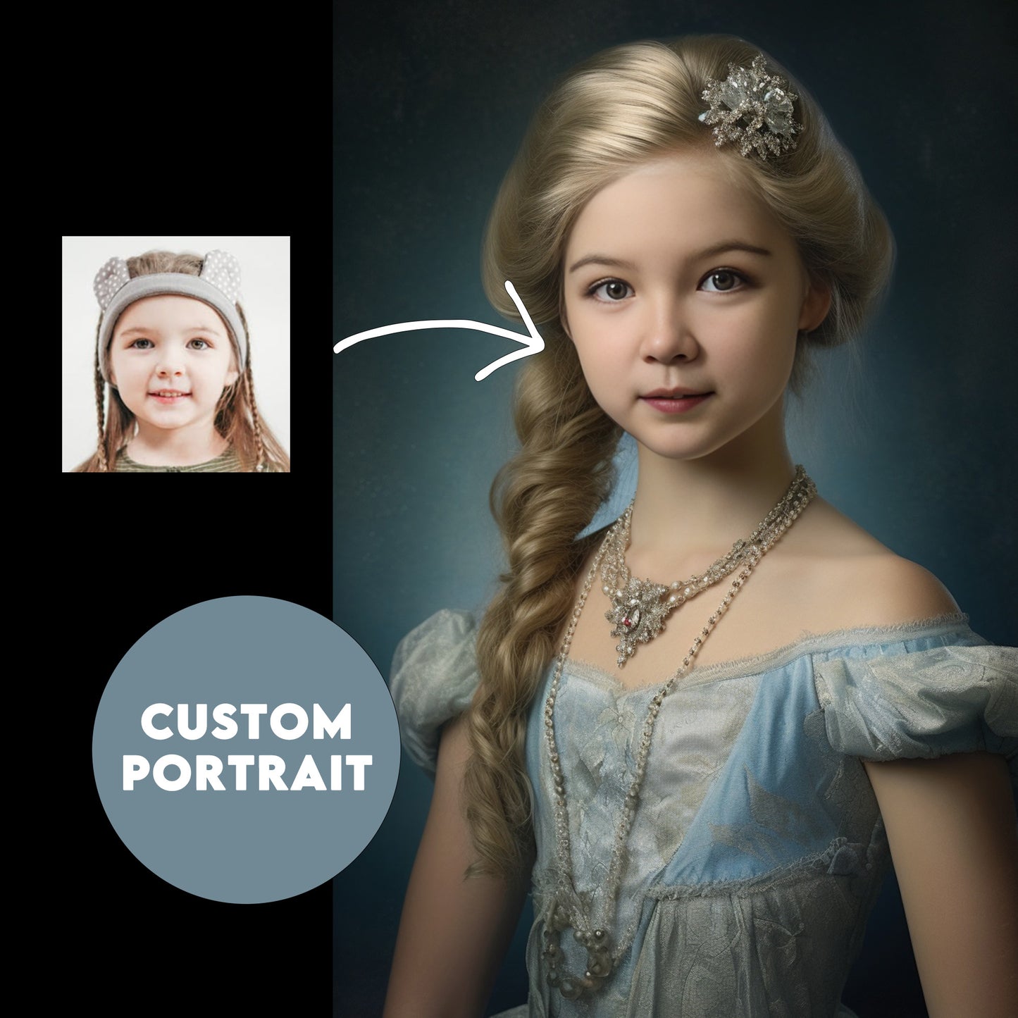 Ice Frozen Princess Custom Portrait