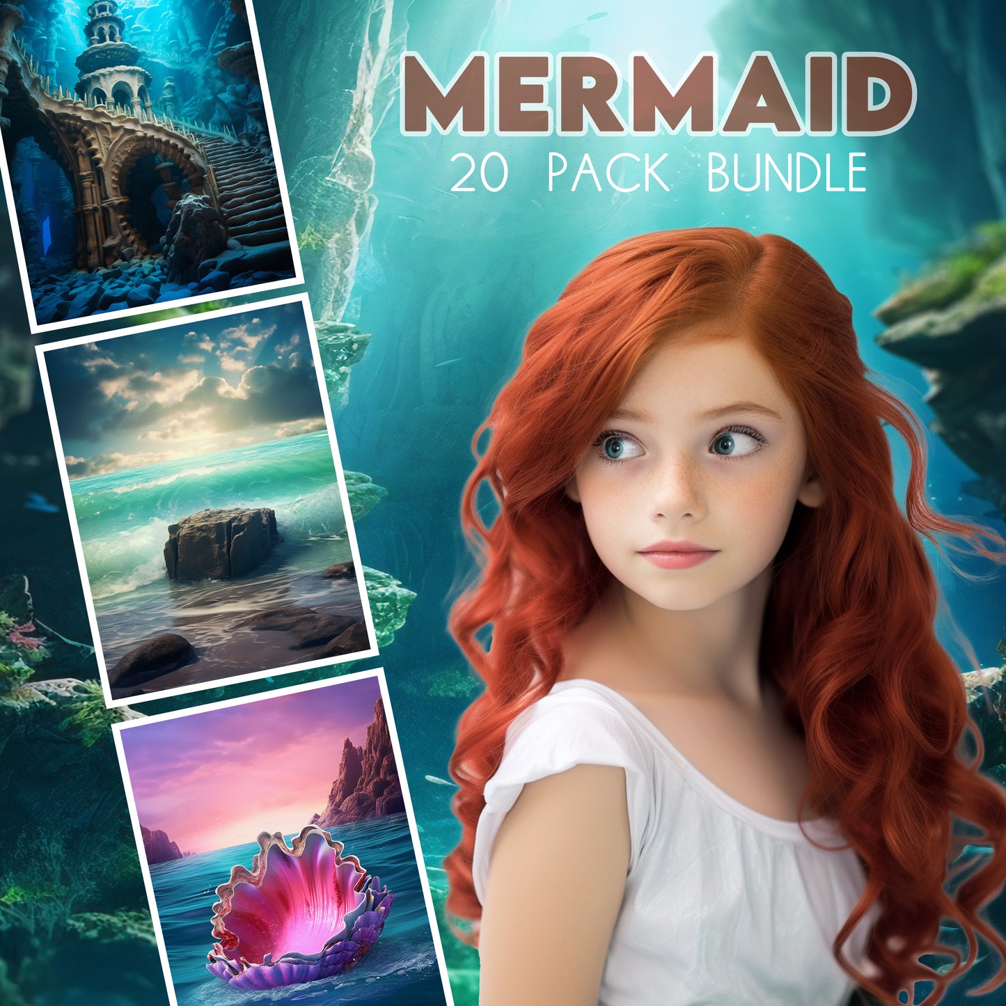 20 Mermaid Background Bundle