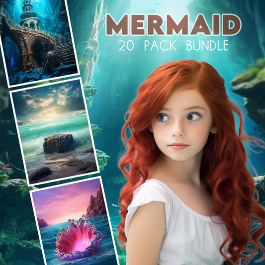 20 Mermaid Background Bundle