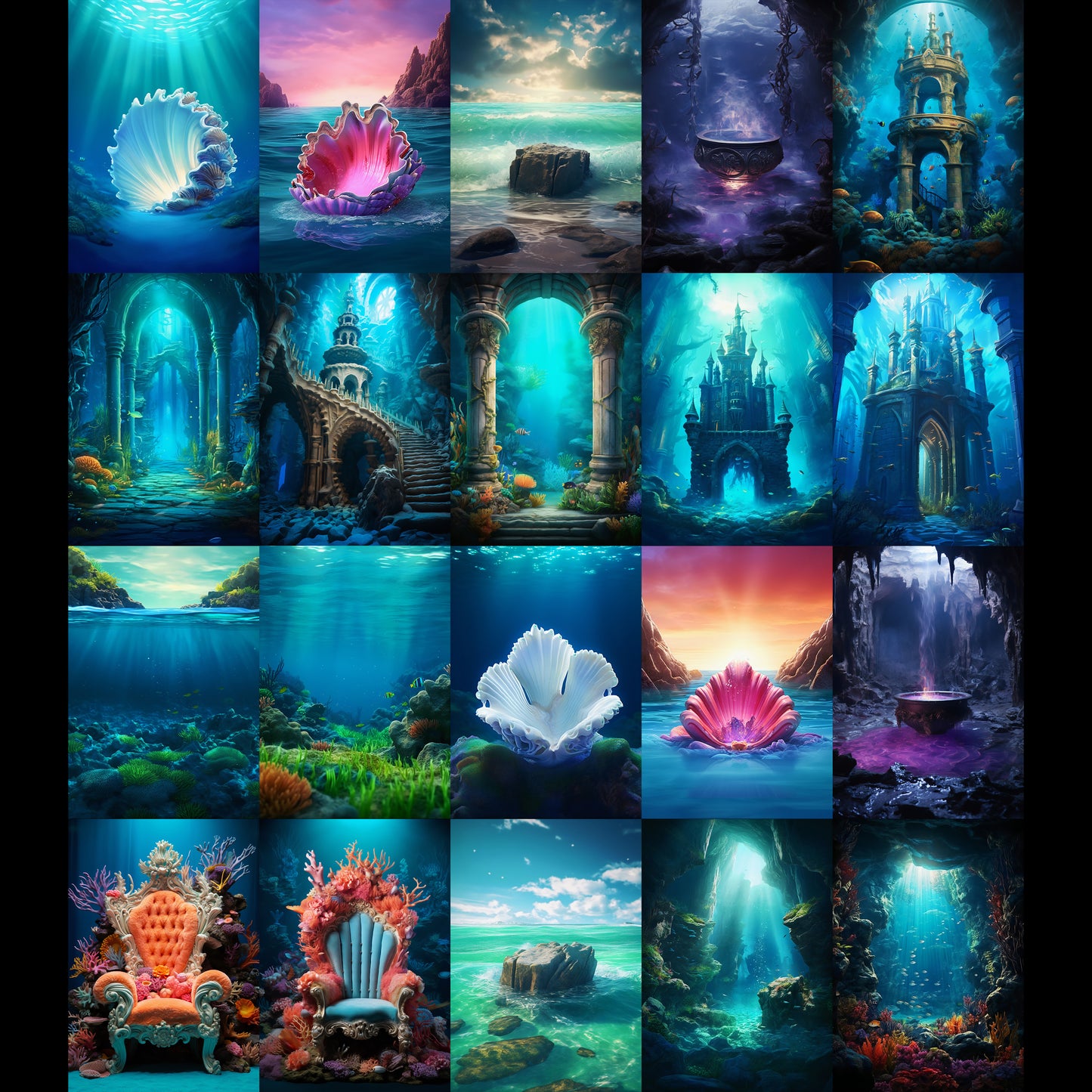 20 Mermaid Background Bundle