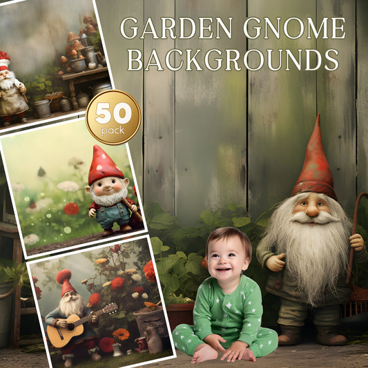 50 Christmas Garden Gnome Background Bundle